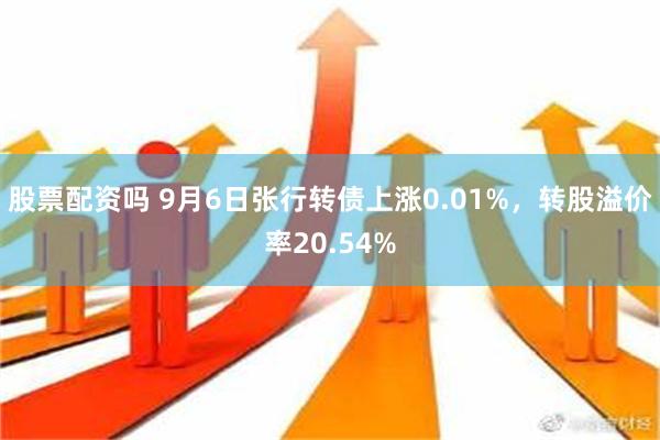 股票配资吗 9月6日张行转债上涨0.01%，转股溢价率20.54%