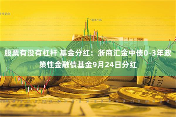 股票有没有杠杆 基金分红：浙商汇金中债0-3年政策性金融债基金9月24日分红