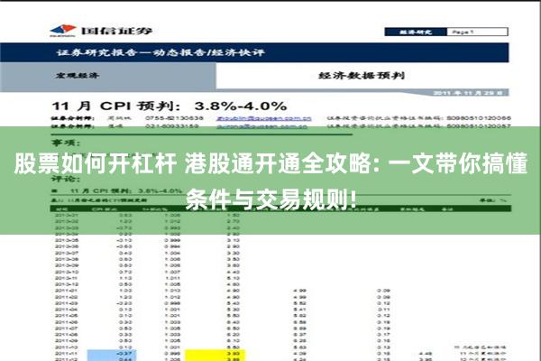 股票如何开杠杆 港股通开通全攻略: 一文带你搞懂条件与交易规则!