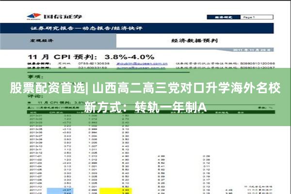 股票配资首选| 山西高二高三党对口升学海外名校新方式：转轨一年制A